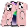 Custodia per telefono con supporto ad anello scorrevole Camshield per iPhone 14 (rosa)