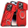 Custodia per telefono con supporto ad anello scorrevole Camshield per iPhone 14 Pro (rosso)