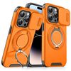Custodia per telefono con supporto ad anello scorrevole Camshield per iPhone 14 Pro Max (arancione)