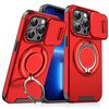 Custodia per telefono con supporto ad anello scorrevole Camshield per iPhone 13 Pro (rosso)