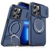 Custodia per telefono con supporto ad anello scorrevole Camshield per iPhone 13 Pro (blu)