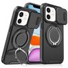 Custodia per telefono con supporto ad anello scorrevole Camshield per iPhone 11 (nero)
