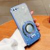 Per iPhone 7 Plus / 8 Plus Custodia per telefono in TPU con supporto rotondo glitterato sfumato placcato (blu Sierra)