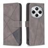 Per Redmi 14C 4G Custodia per telefono in pelle con fibbia magnetica e trama a rombi (grigio)