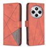 Per Redmi 14C 4G Custodia per telefono in pelle con fibbia magnetica e trama a rombi (marrone)