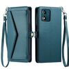 Per Motorola Moto E13 Portafoglio Multi-Slot per Scheda Custodia in Pelle per Telefono con Laccetto (Verde)