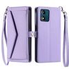 Per Motorola Moto E13 Portafoglio Multi-Slot per Scheda Custodia in Pelle per Telefono con Lanyard (Viola)