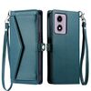 Per Motorola Moto E14 / G24 / G04 Portafoglio Multi-Slot per Scheda Custodia in Pelle per Telefono con Laccetto (Verde)