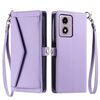 Per Motorola Moto E14 / G24 / G04 Portafoglio Multi-Slot per Scheda Custodia in Pelle per Telefono con Lanyard (Viola)