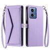 Per Motorola Moto G34 Portafoglio Multi-Slot per Scheda Custodia in Pelle per Telefono con Lanyard (Viola)