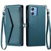 Per Motorola Moto G54 / G64 Portafoglio Multi-Slot per Scheda Custodia in Pelle per Telefono con Laccetto (Verde)