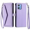 Per Motorola Moto G54 / G64 Portafoglio Multi-Slot per Scheda Custodia in Pelle per Telefono con Lanyard (Viola)