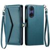 Per Motorola Moto G85 Portafoglio Multi-Slot per Scheda Custodia in Pelle per Telefono con Laccetto (Verde)