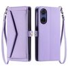 Per Motorola Moto G85 Portafoglio Multi-Slot per Scheda Custodia in Pelle per Telefono con Lanyard (Viola)