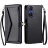 Per Motorola Moto G85 Portafoglio Multi-Slot per Scheda Custodia in Pelle per Telefono con Laccetto (Nero)