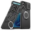 Per Motorola Moto G 5G 2024 Custodia per telefono con supporto ad anello scorrevole Camshield (nero)