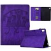 Per iPad mini 6 Custodia per tablet intelligente in pelle goffrata con gatti (viola)