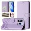 Per ZTE Blade V60 4G / Axon 60 4G Custodia per telefono in pelle con stampa a nido d'ape RFID (viola chiaro)