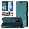 Per TCL 505 Custodia per telefono in pelle con stampa a nido d'ape RFID (verde pavone)