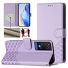 Per TCL 505 Custodia per telefono in pelle con stampa a nido d'ape RFID (viola chiaro)