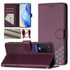 Per TCL 505 Custodia per telefono in pelle con stampa a nido d'ape RFID (viola)