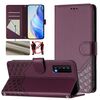 Per TCL Stylus 5G Custodia per telefono in pelle con stampa a nido d'ape RFID (viola)