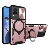 Custodia per telefono con supporto magnetico scorrevole Camshield per vivo V21 CD Texture (rosa)