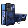 Custodia per telefono con supporto magnetico scorrevole Camshield per vivo V21 CD Texture (blu)