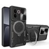 Custodia per telefono con supporto magnetico scorrevole Camshield per vivo V30e 5G Global CD Texture (nero)