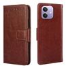 Per OPPO A3 5G India Custodia in pelle con texture di cristallo (marrone)