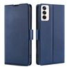 Per OPPO Reno12 5G Global Ultra-sottile Tensione Fibbia Laterale Orizzontale Custodia in Pelle per Telefono (Blu)