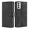 Per OPPO Reno12 5G Custodia per telefono in pelle con chiusura magnetica in coccodrillo Global Skin Feel (nero)