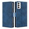 Per OPPO Reno12 5G Custodia per telefono in pelle con chiusura magnetica in coccodrillo Global Skin Feel (blu)