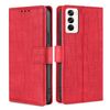 Per OPPO Reno12 5G Custodia per telefono in pelle con chiusura magnetica in coccodrillo Global Skin Feel (rosso)