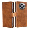 Per OPPO Reno12 F 5G Custodia in pelle con chiusura magnetica effetto coccodrillo (marrone)