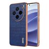 Per vivo X200 AZNS Custodia per telefono con copertura completa in coccodrillo con cornice elettrolitica (blu)