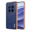 Per vivo X200 Pro AZNS Custodia per telefono con copertura completa in coccodrillo con cornice elettrolitica (blu)