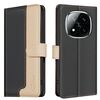 Per Redmi Note 14 Pro 5G / Note 14 Pro+ 5G Custodia per telefono in pelle antifurto RFID abbinata ai colori (nera)