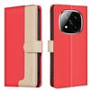 Per Redmi Note 14 Pro 5G / Note 14 Pro+ 5G Custodia per telefono in pelle antifurto RFID abbinata ai colori (rossa)