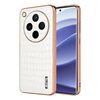 Per OPPO Find X8 AZNS Custodia per telefono con copertura totale in coccodrillo con cornice elettrolitica (bianca)