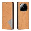 Per Redmi Note 14 Pro 5G / Note 14 Pro+ 5G Custodia per telefono in pelle magnetica con trama a rombo (giallo)
