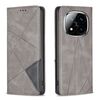 Per Redmi Note 14 Pro 5G / Note 14 Pro+ 5G Custodia per telefono in pelle magnetica con trama a rombo (grigio)