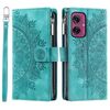 Per Motorola Moto G55 Custodia per telefono in pelle con cerniera Totem multi-card (verde)