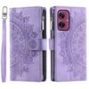 Per Motorola Moto G55 Custodia per telefono in pelle con cerniera Totem multi-card (viola)