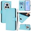 Custodia per telefono in pelle tinta unita con cordino per Honor Magic6 Pro Skin Feel (azzurro cielo)