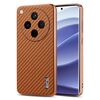 Per OPPO Find X8 AZNS Custodia per telefono con trama in fibra di carbonio con bordo elettrolitico (marrone)
