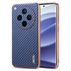 Per OPPO Find X8 AZNS Custodia per telefono con trama in fibra di carbonio con bordo elettrolitico (blu)