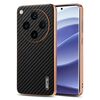 Per OPPO Find X8 Pro AZNS Custodia per telefono con trama in fibra di carbonio con bordo elettrolitico (nero)