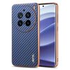 Per vivo X200 Pro AZNS Custodia per telefono con trama in fibra di carbonio con bordo elettrolitico (blu)