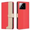 Per Xiaomi 15 Pro Custodia per telefono in pelle antifurto RFID con colori abbinati (rosso)